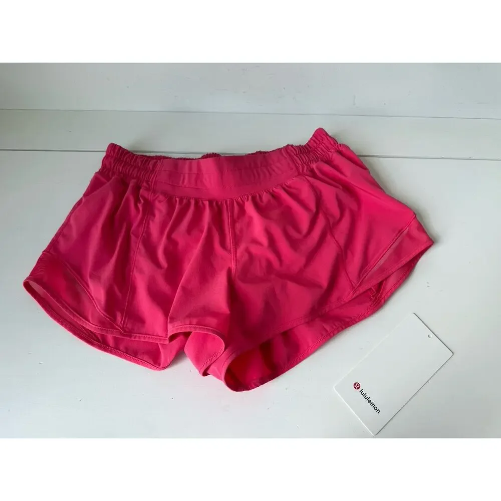 Lululemon Square Tag Hotty Hot Size 8 Low-Rise Lined Short 2.5” Lip Gloss Pink